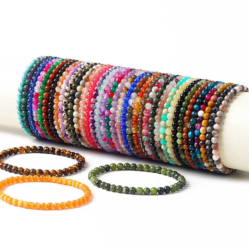 Yoga Fitness Tracker - 4mm Energy Garnet Bead Bracelet Natural