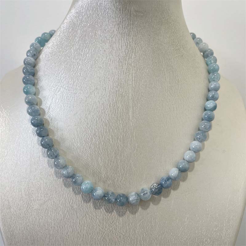 8MM Aquamarine Jade Necklace B - Yoga Health & Fitness Centre 리뷰 및 가격