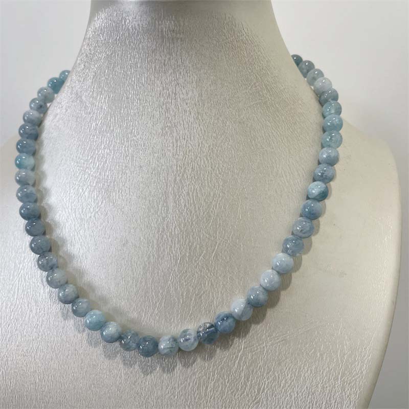 8MM Aquamarine Jade Necklace B - Yoga Health & Fitness Centre 리뷰 및 가격