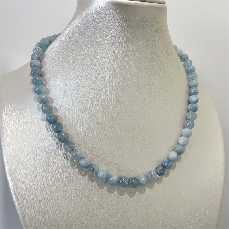 8MM Aquamarine Jade Necklace B - Yoga Health & Fitness Centre 리뷰 및 가격