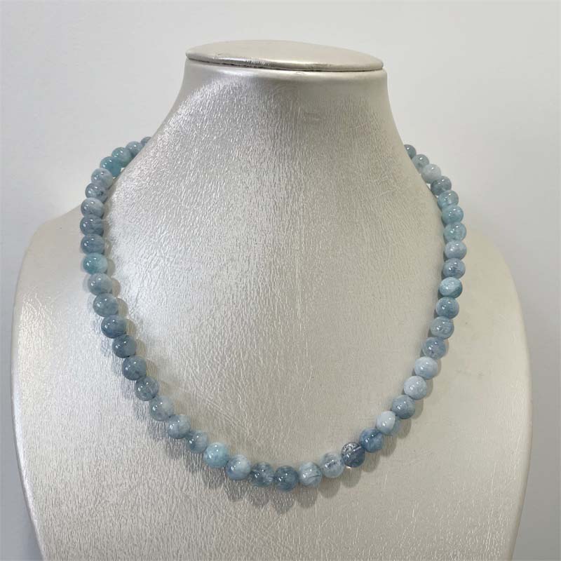 8MM Aquamarine Jade Necklace B - Yoga Health & Fitness Centre 리뷰 및 가격