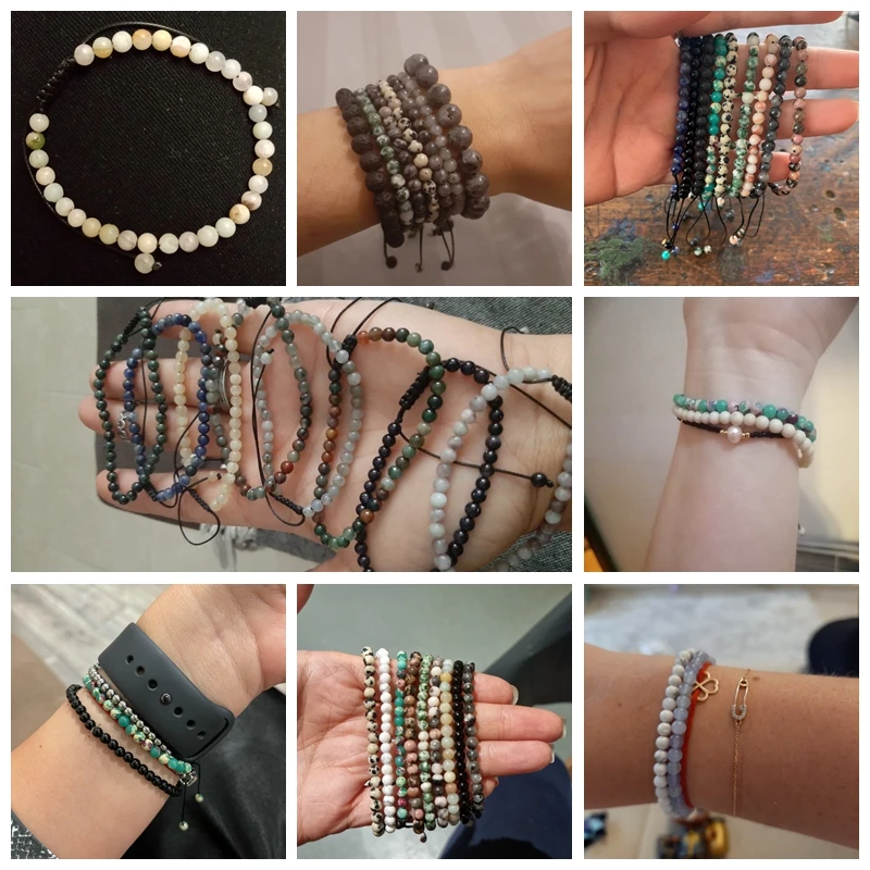 4mm Natural Stone Beads Braied - Yoga Fitness Tracker 리뷰 및 가격