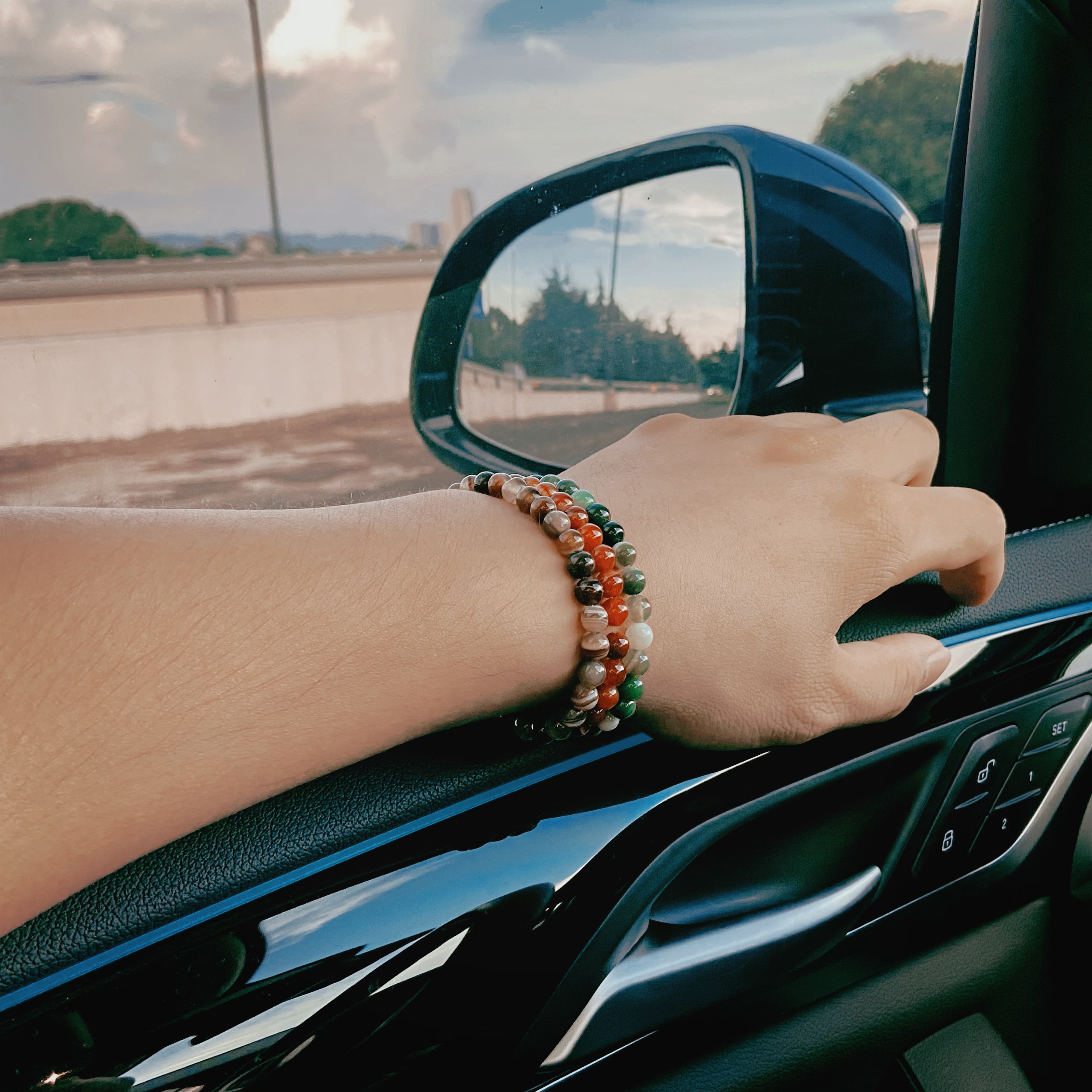 Natural Stone Agates Bracelet  - Yoga Fitness Tracker 리뷰 및 가격