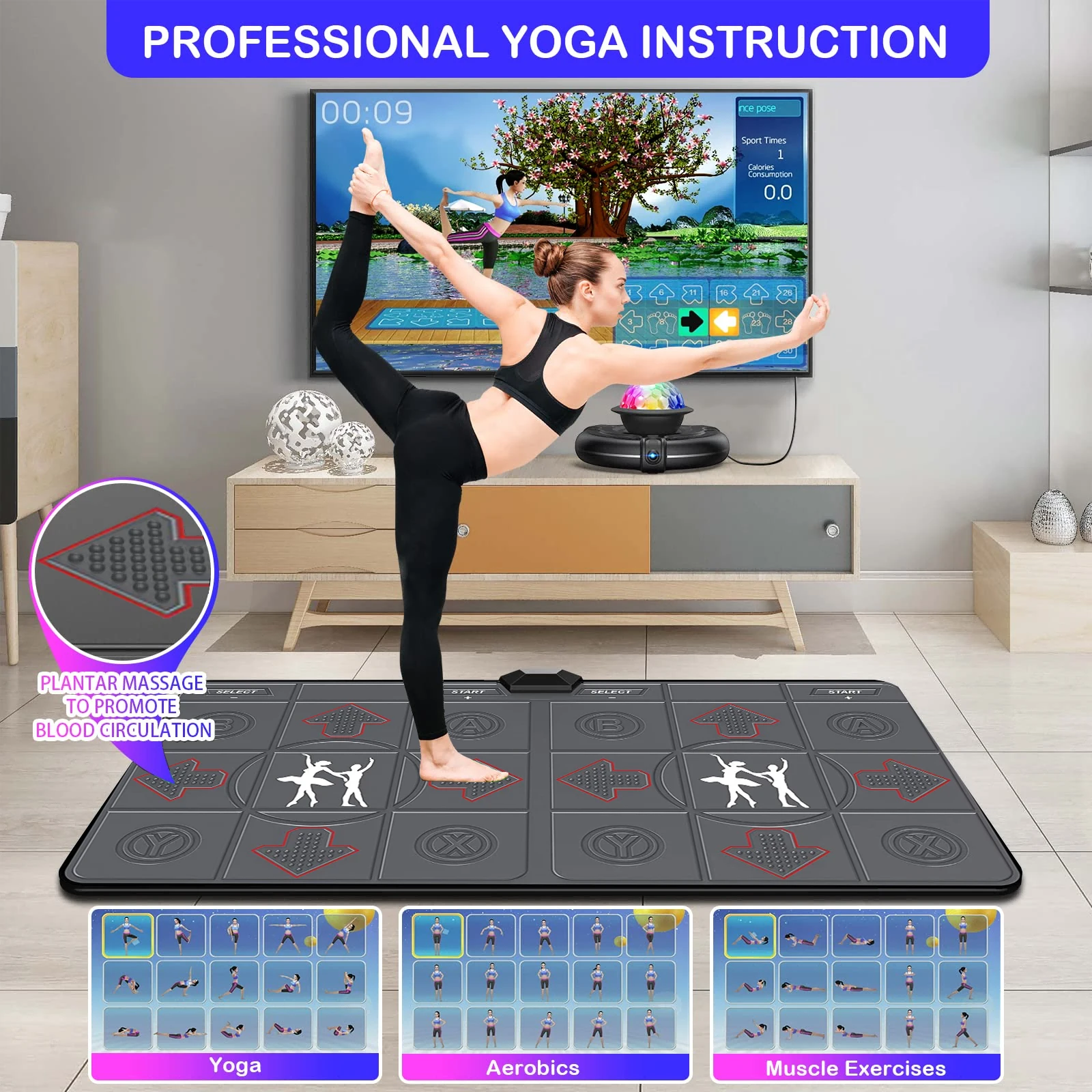 Wireless Double Dance Mat for  - Yoga Fitness Tva 리뷰 및 가격