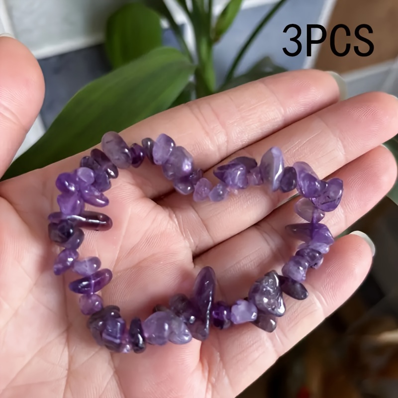 3 Pcs/Set Natural Stone Amethy - Yoga Fitness Tracker 리뷰 및 가격