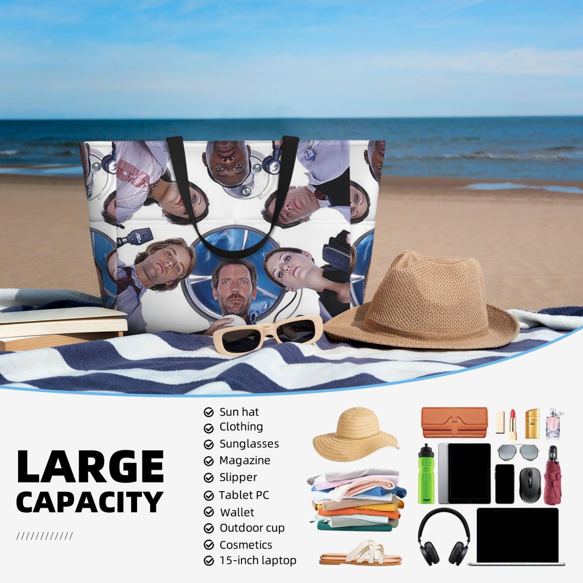 House MD TV Show Beach Tote Ba - Yoga Fitness Tva 리뷰 및 가격