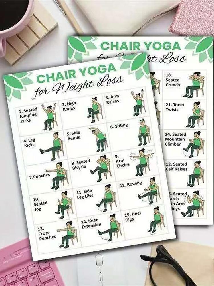 2 PCS Yoga Poster Home Exercis - Yoga Health & Fitness Centre 리뷰 및 가격